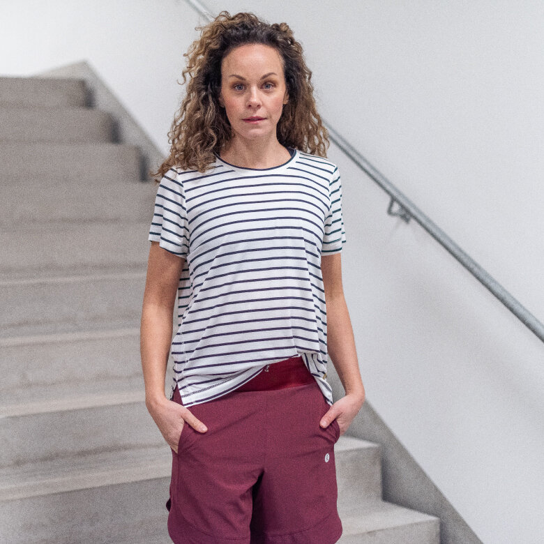 Marie top - stripes offwhite/black
