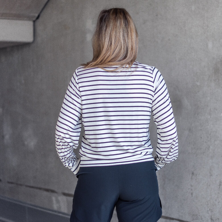 Nelly top - stripes offwhite/black