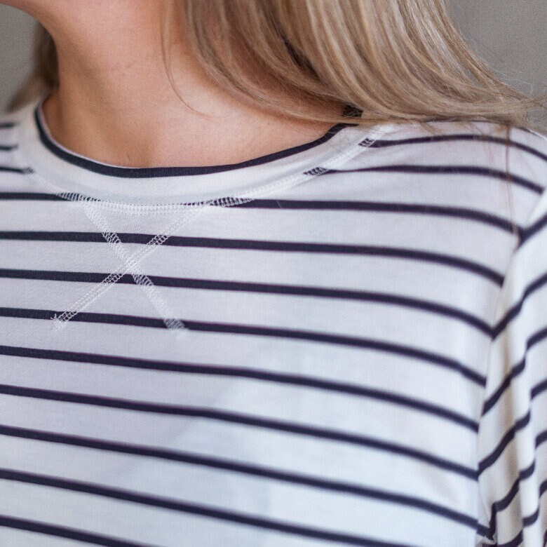Nelly top - stripes offwhite/black