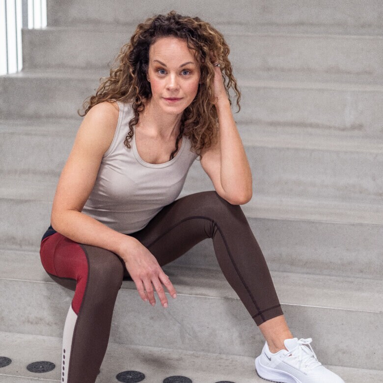 Kajsa tights 7/8 - dark brown multi colors